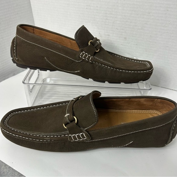 Donald Pliner Men’s 11 Driving Loafer Shoe Leather Brown Slip On Comfort NEW main image 4